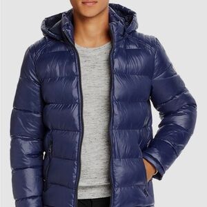 Guess Men’s Puffer Coat | Blue Down Alternative Winter Jacket | NWOT